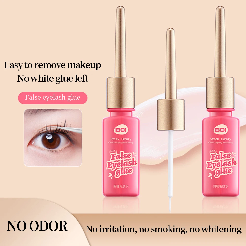 BQI Quick Drying False Eyelashes Glue, Mild Non-Irritating &Transparent & Waterproof Sweatproof False Eyelashes Glue Adhesive