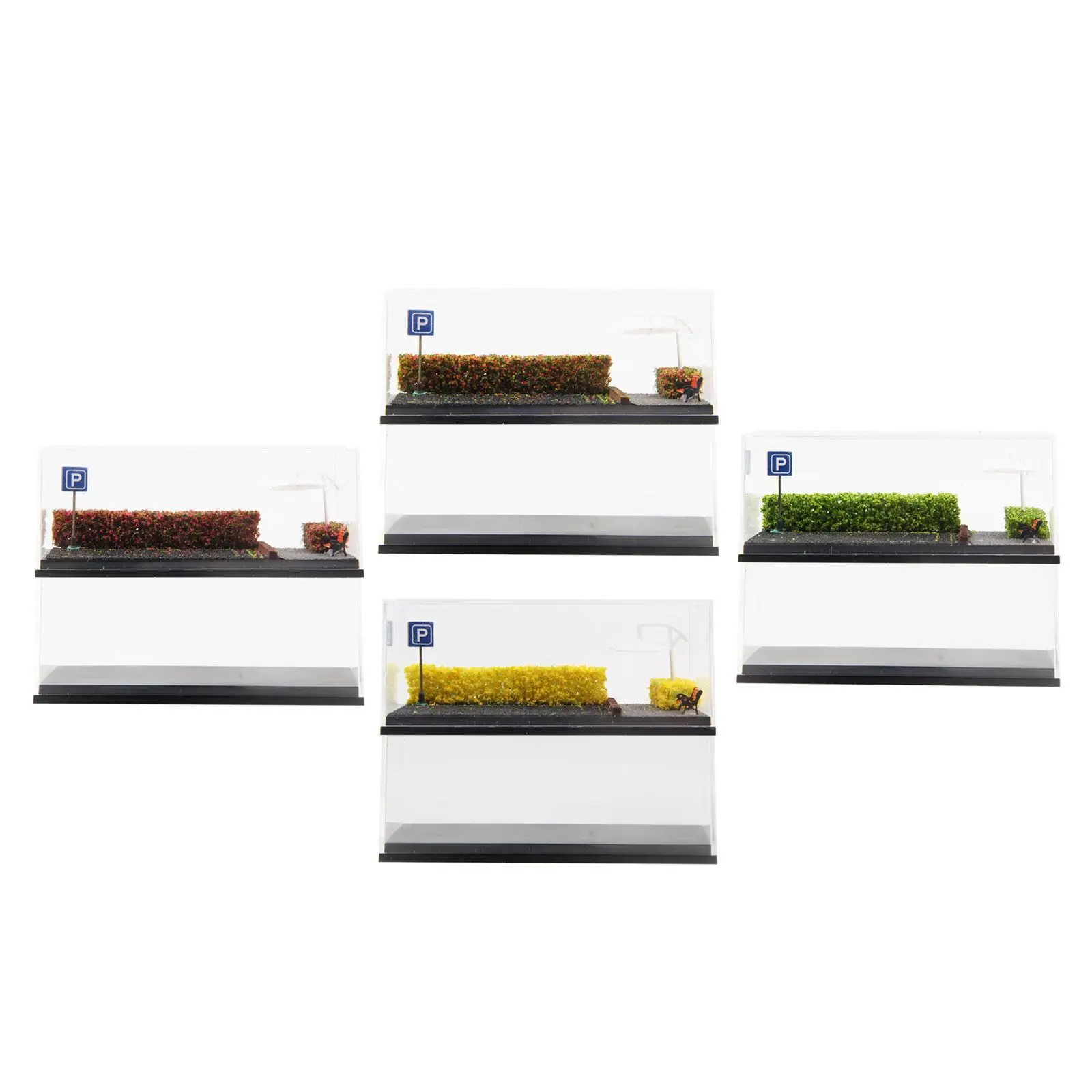 

2x 1/64 Vehicle Model Display Case, Car Parking Scene, Dustproof Cover for Mini Car