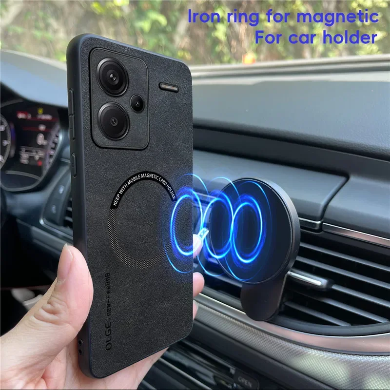 Magnetic Retro Leather Case For Xiaomi Redmi Note 13 Pro Plus Redmi Note13 Pro+ 5G Wireless Charging Phone Case Cover