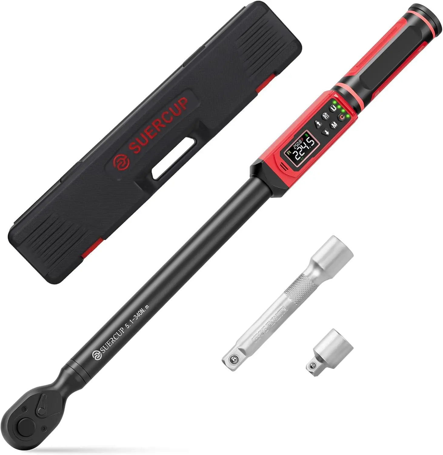

Digital Torque Wrench with Vibration Alert, LED Display, 5 Units, ±1% Accuracy for Car Repair and DIY