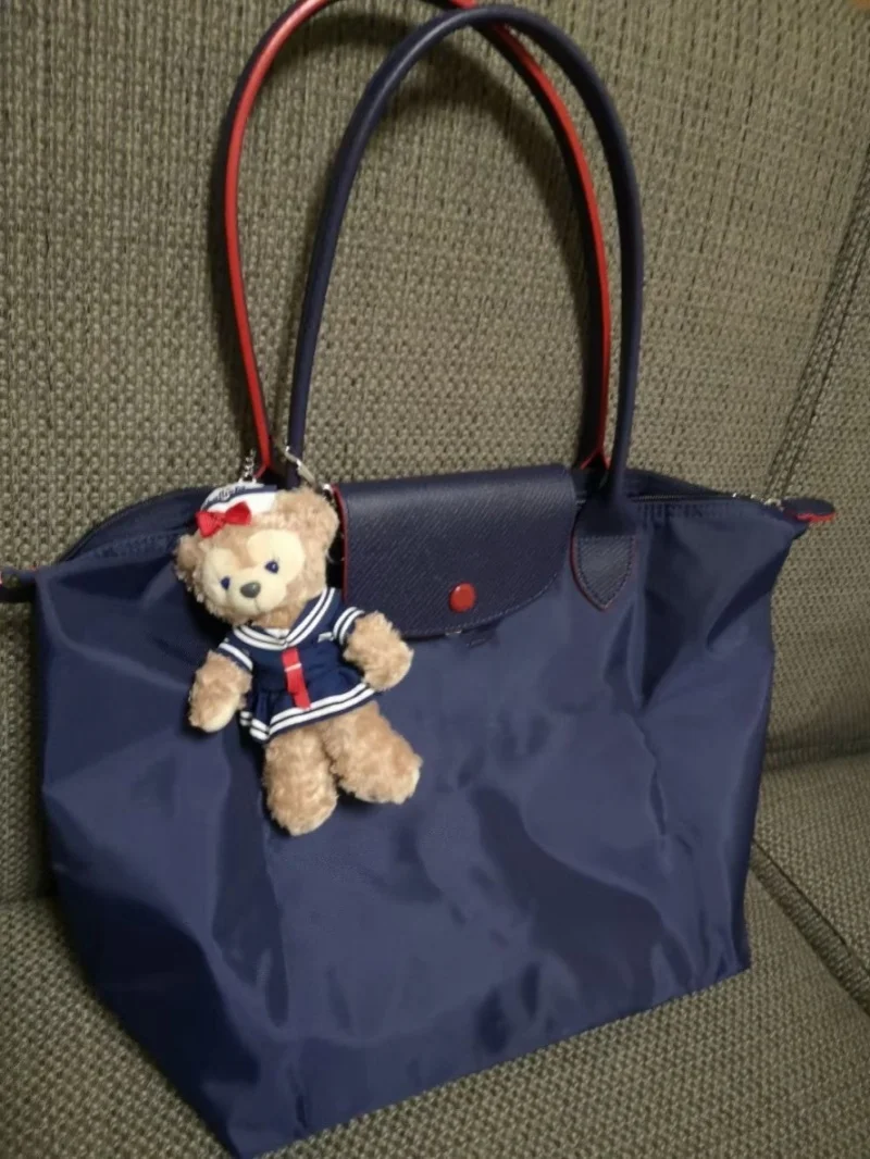 Dobrável hobo sacos clássicos senhora sacola bordado sacos de ombro, dobrável sobre mulher moda náilon bolsa para compras