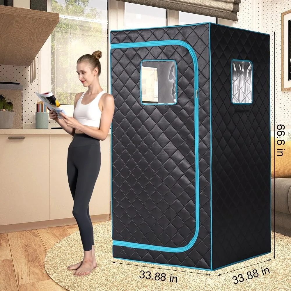 Portable Infrared Sauna Box with 660nm Red Light Therapy Lamp for Home Personal Indoor Full Body Dry Sauna Spa Tent Relax Saun