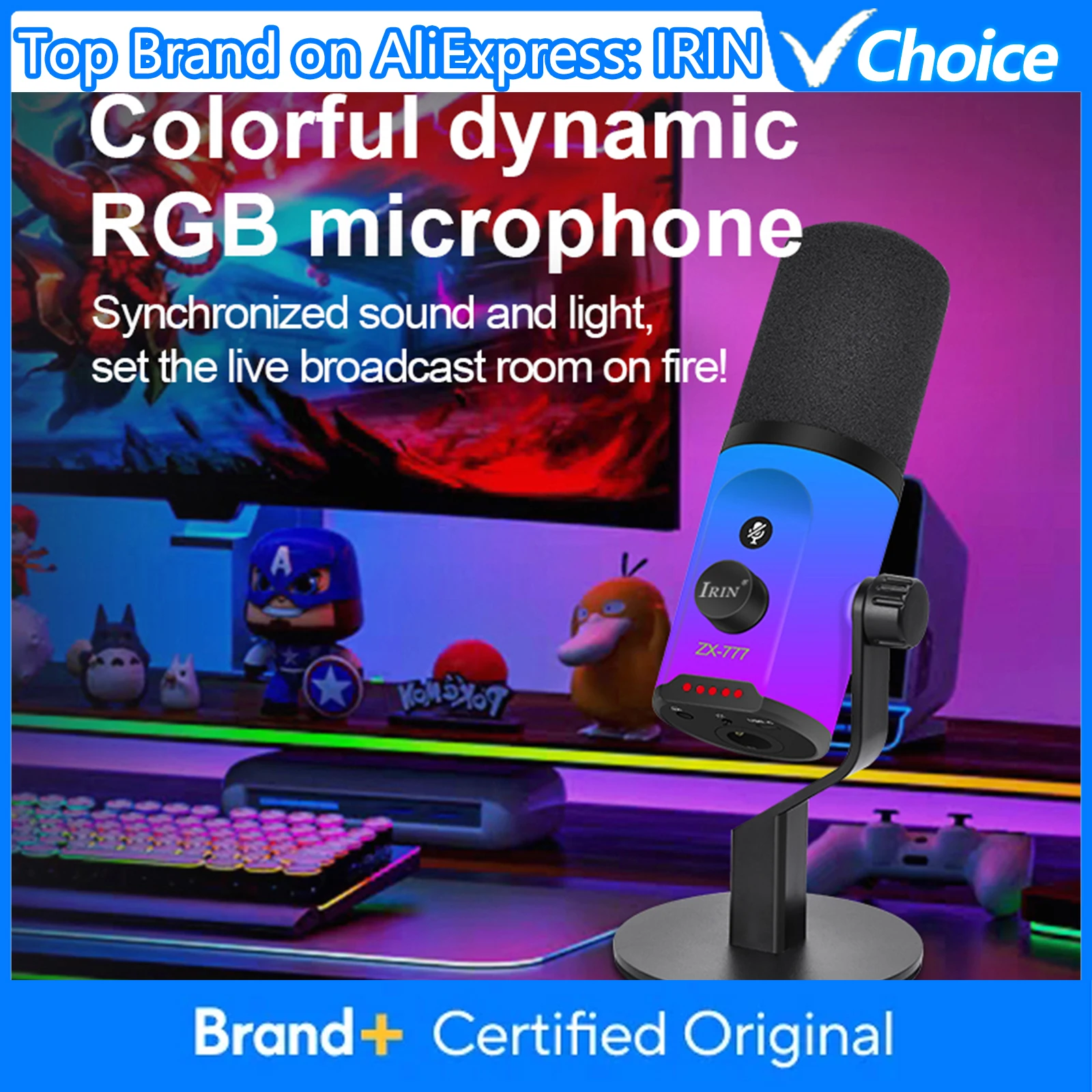 ZX-777 Dynamic Microphone Professional USB/XLR Dual Mode Streaming Microphone for Live Gaming Streaming Podcast Recording