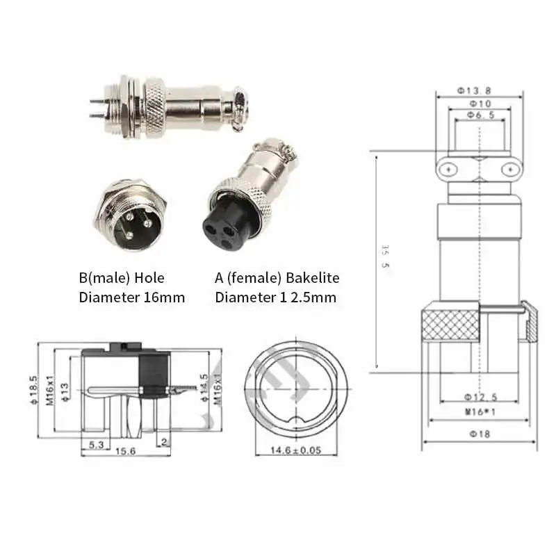 GX16 Spring Dual Female Head Wire Waterproof Injection Molded Connection Cable 3Pin Power Cord 4 5 Pin Extension Line 2.5-5Meter