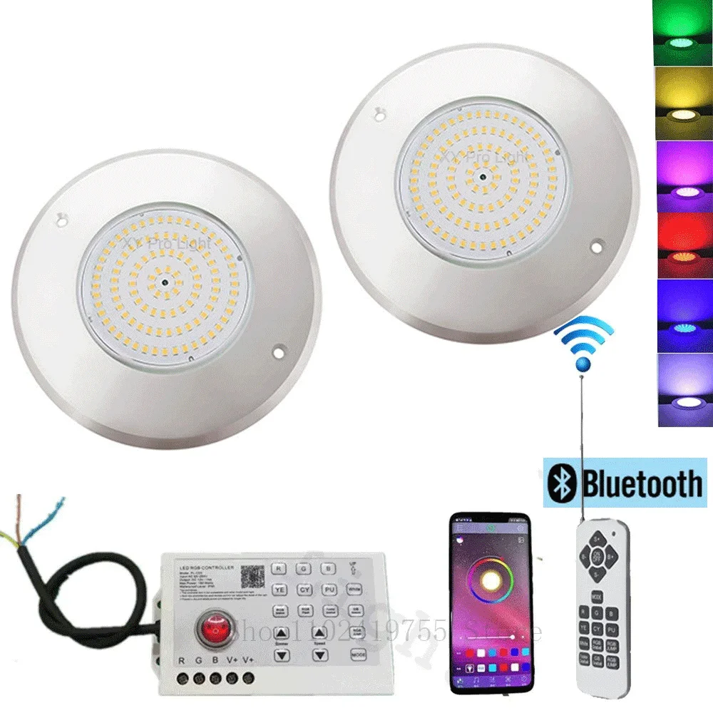 

RGB LED Pool Light Bluetooth APP Control IP68 Waterproof Outdoor 12W Underwater Fountain Landscape Lamp Piscina Luz Spotlight