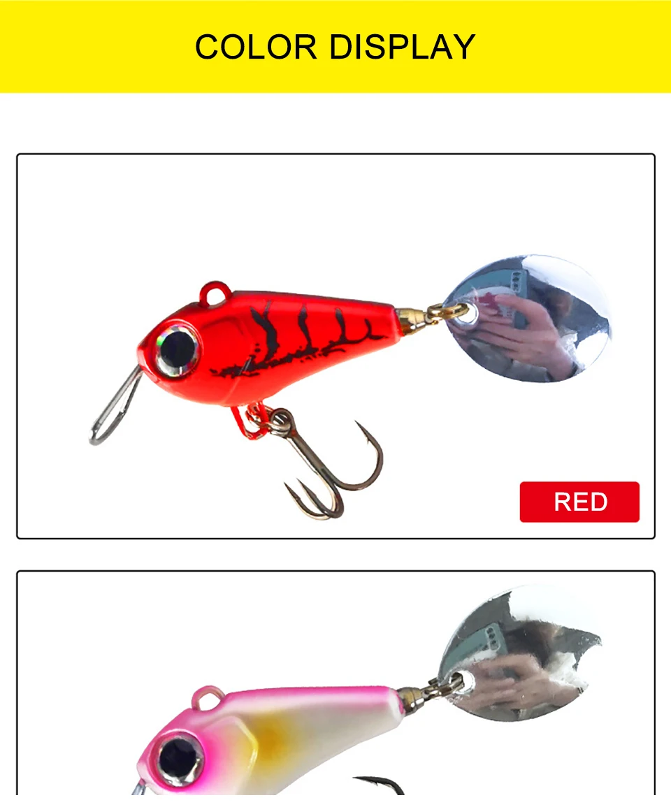 WALK FISH 15 g 3,3 cm VIB Angelköder Little Star Rotierende Pailletten Micro-Objekt Little Bean Cyclone Crankbait Fly Japan Fishing – Detail 11