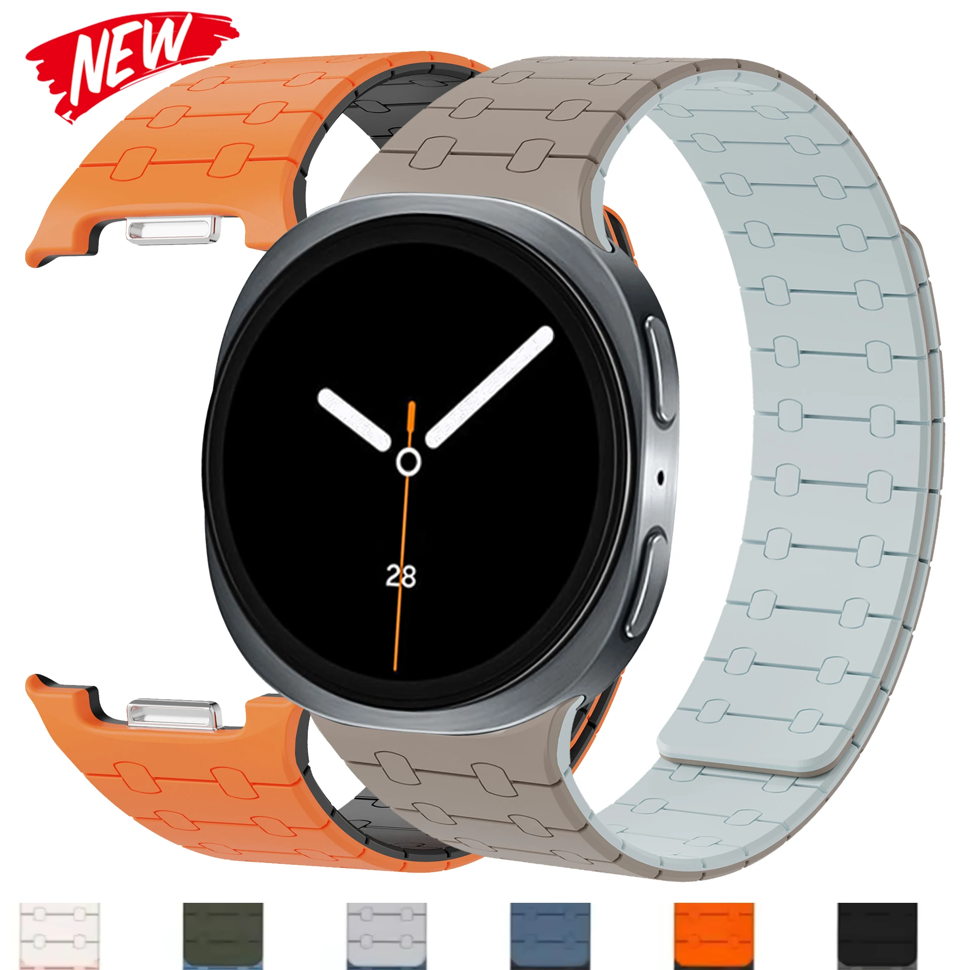 

Магнитные силиконовые ремешки для Samsung Galaxy Watch 8 Classic 46 мм, браслет Correa для Galaxy Watch 8, 40 мм, 44 мм, аксессуары для ремешков