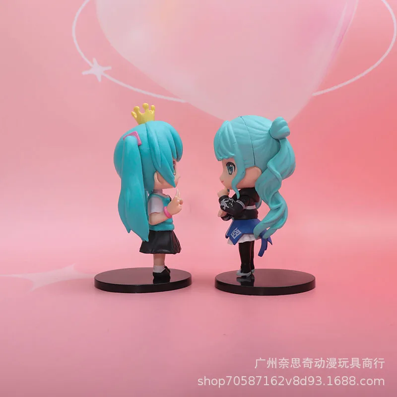 6Pcs Anime Cartoon Hatsune Miku Model Figure Creative New Desktop Ornament Doll Toy Bedroom Office Accessories Gift for Friends
