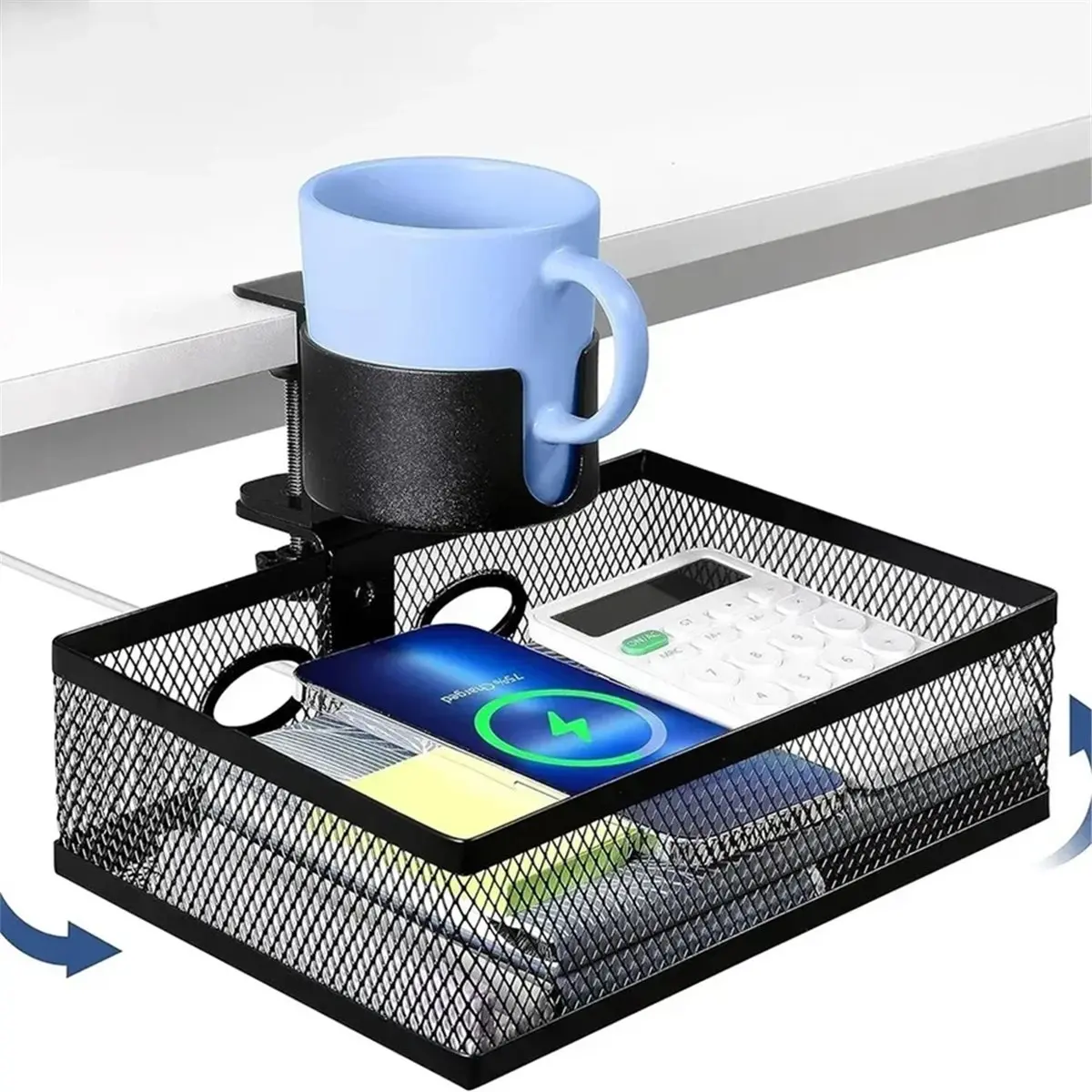 618 Mega Sale 360 Rotating Desk Cable Management Tray for Home Offices - Wire Cord Organizer