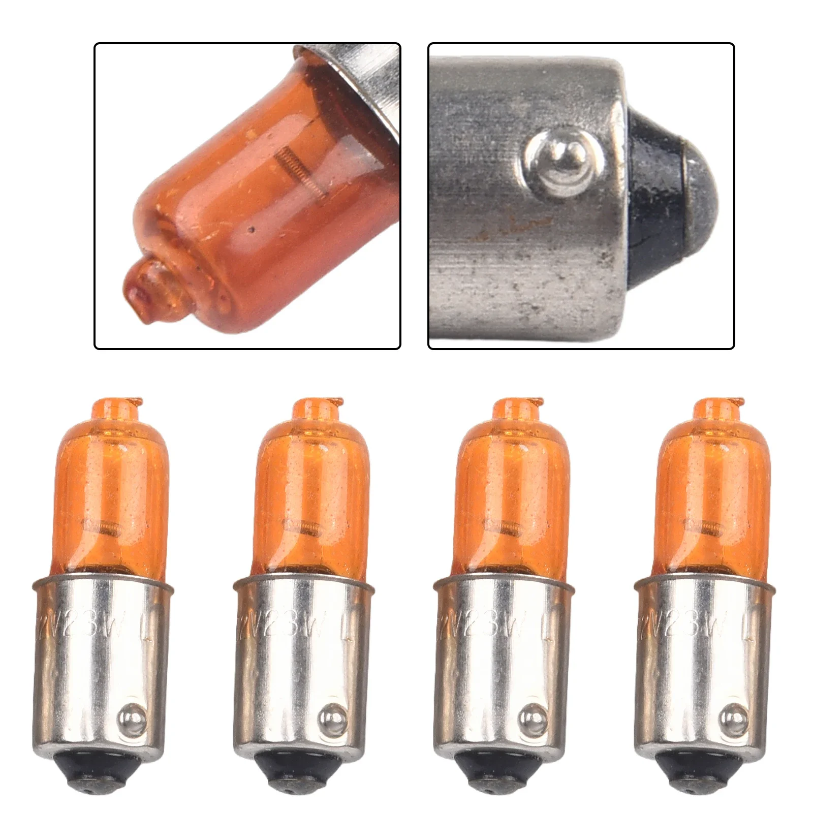 Indicator Bulbs Motorcycle Turn Signal 12V 23W Amber BA9S Base For Auto Car Halogen Light Miniature Replacement