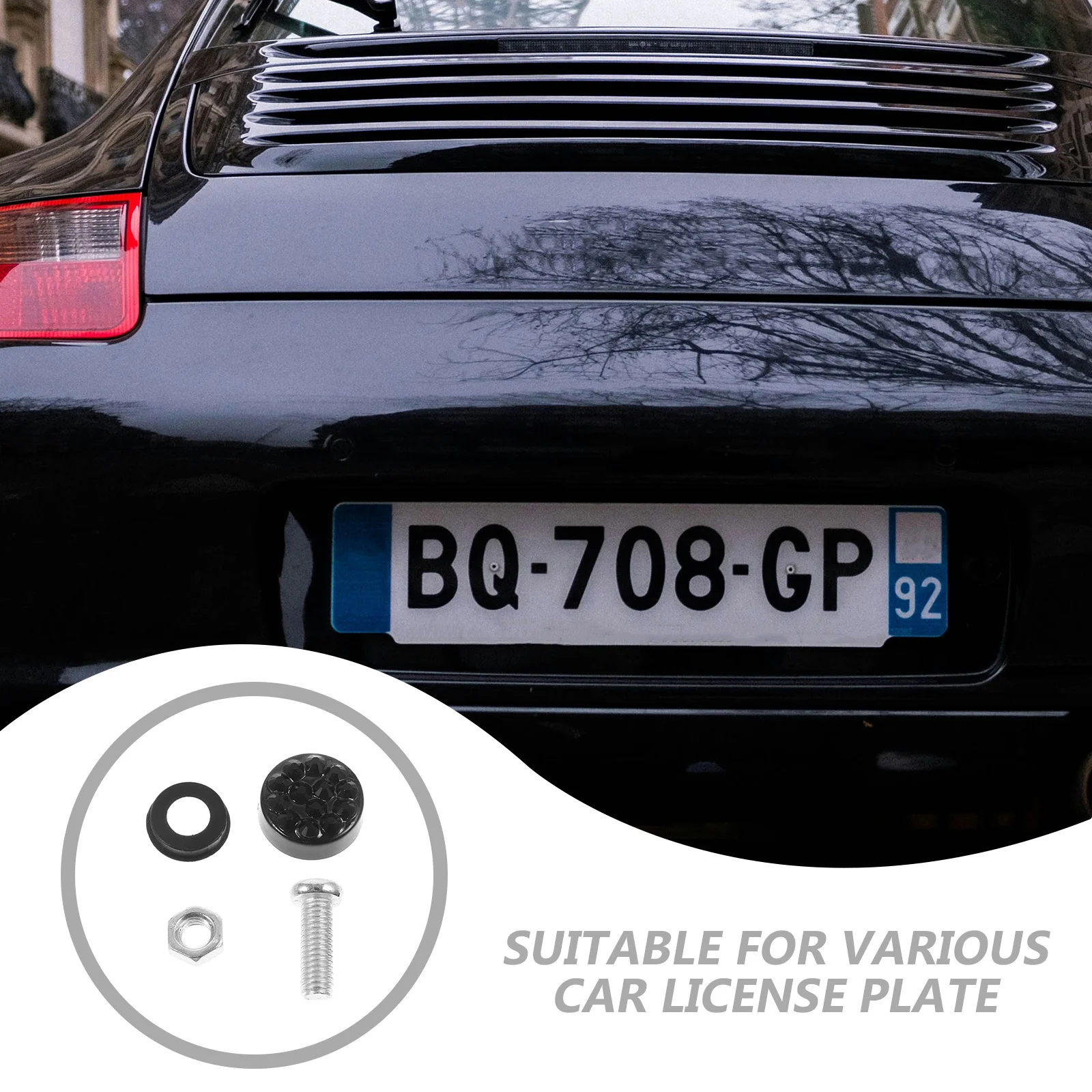 

1Set Anti-Theft License Plate Screw Caps Universal Car License Plate Frame Mounting Clips Fasteners Secure Fixing