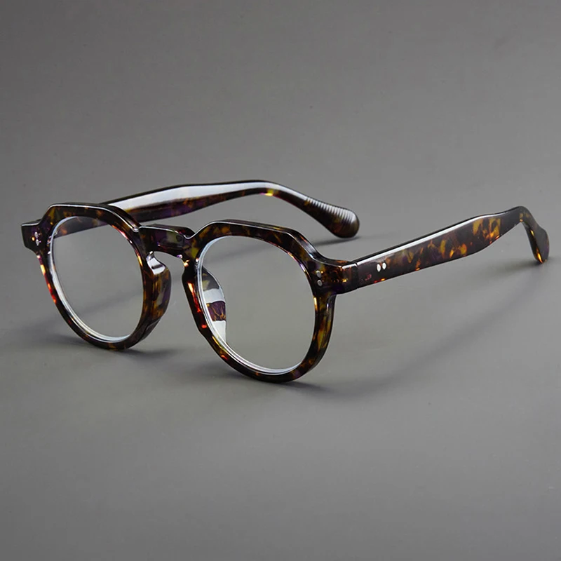 KAMMPT Vintage Round Glasses Men Fashion Tortoiseshell Rim Optical Frames 2025 New Trendy Retro Blue Light Blocking Eyeglasses