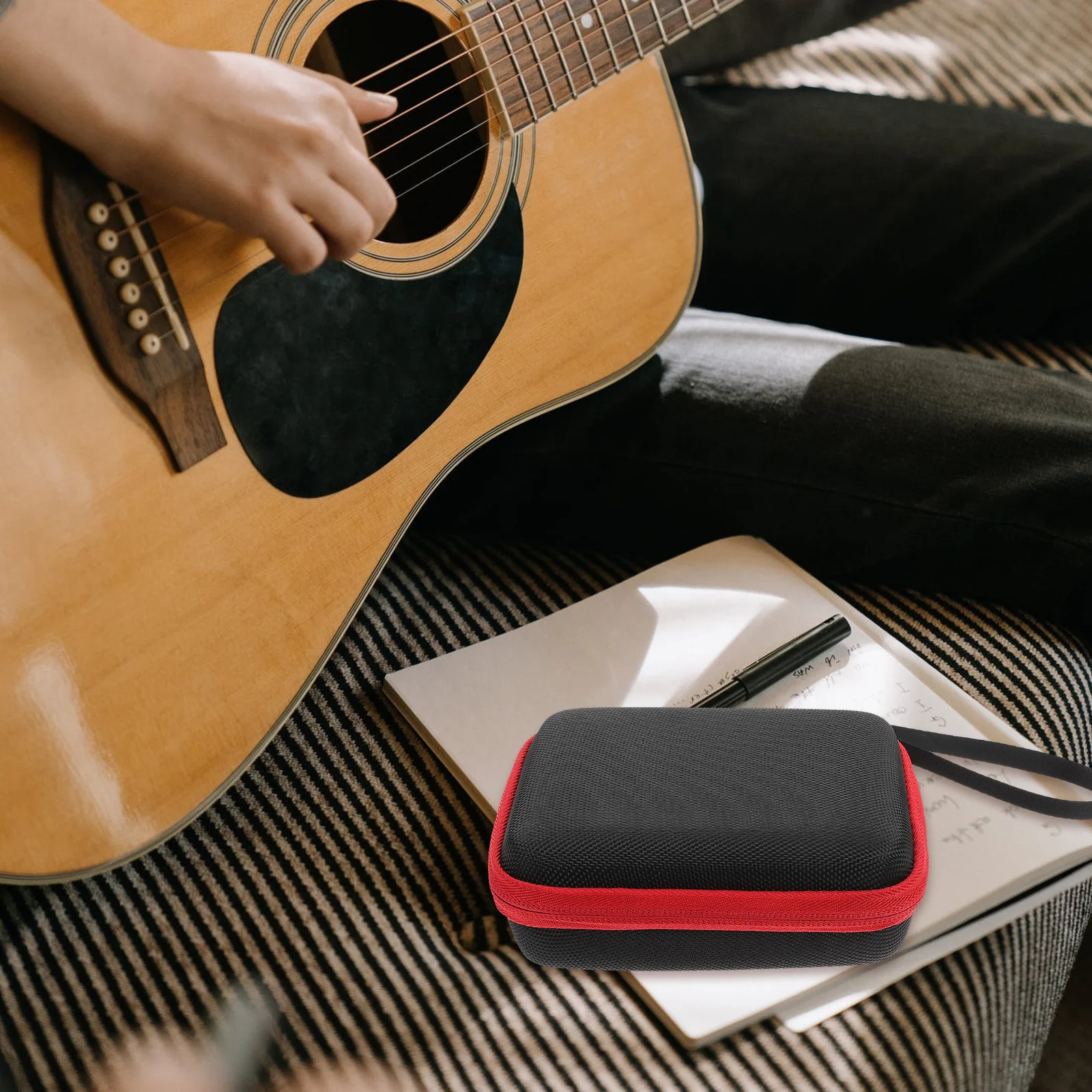 

Guitar Pick Bag Multifunction Electric Holder Storage Red Cases All Size Picks Pouch