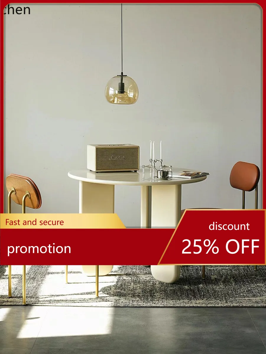 

YFY round Dining Tables and Chairs Set Small Apartment Home Atmosphere Leisure Table