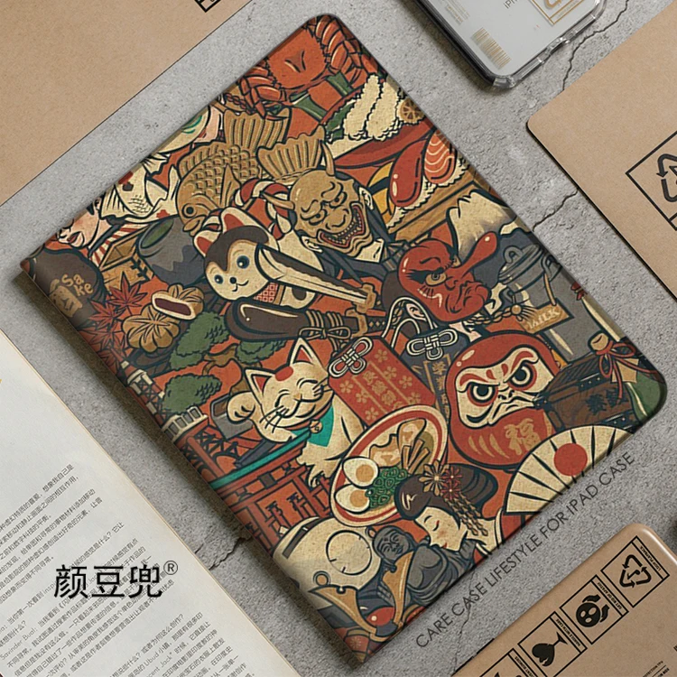 Japanese culture Tokyo Anime For Samsung Galaxy Tab S10 FE plus  S9 FE PLUS Case S7 S8 Plus Tri-fold stand Cover Galaxy tab s6