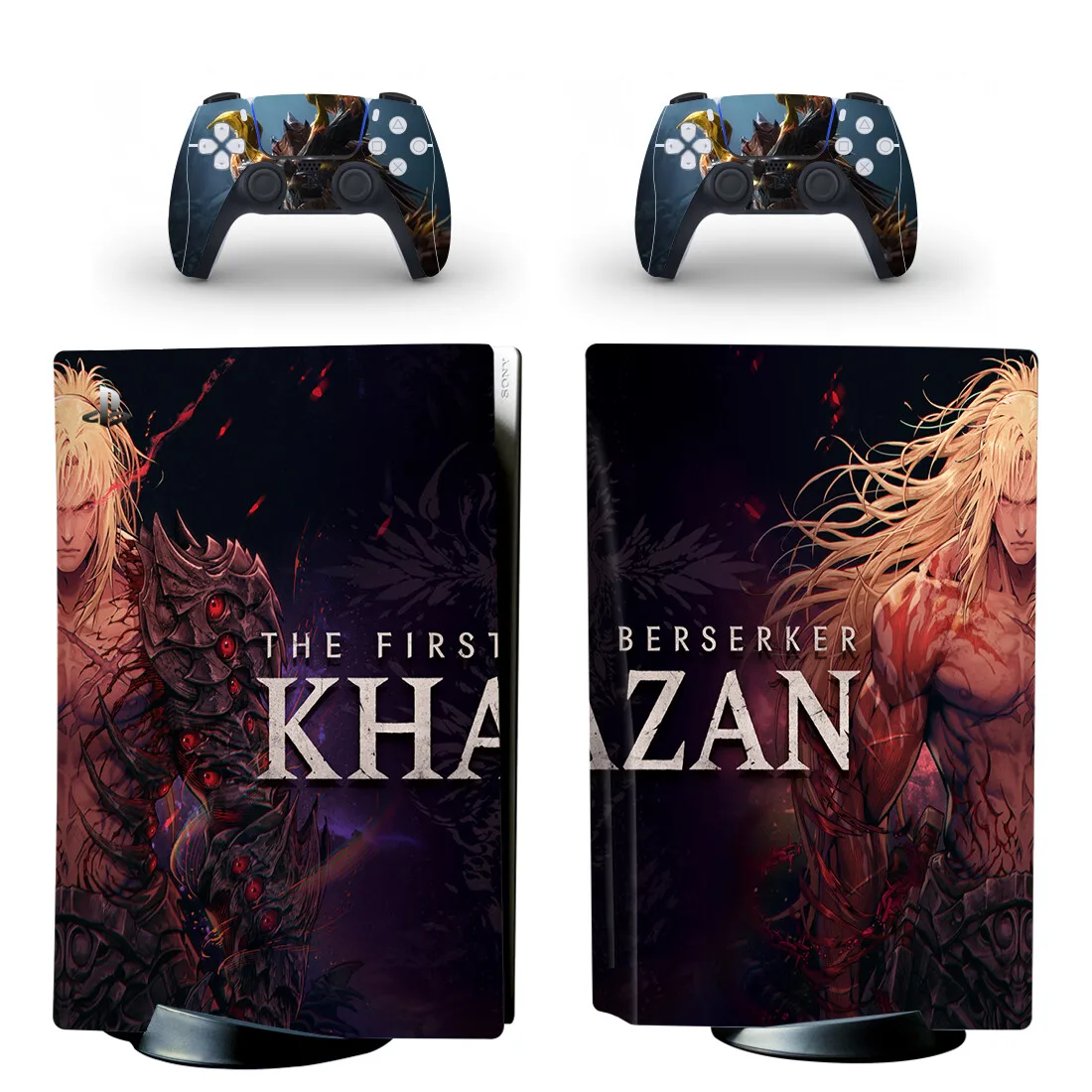 أول Berserker Khazan PS5 القرص الجلد ملصق حامي غطاء لاصق لامع وحدة التحكم PS5 القرص الجلد ملصق الفينيل
