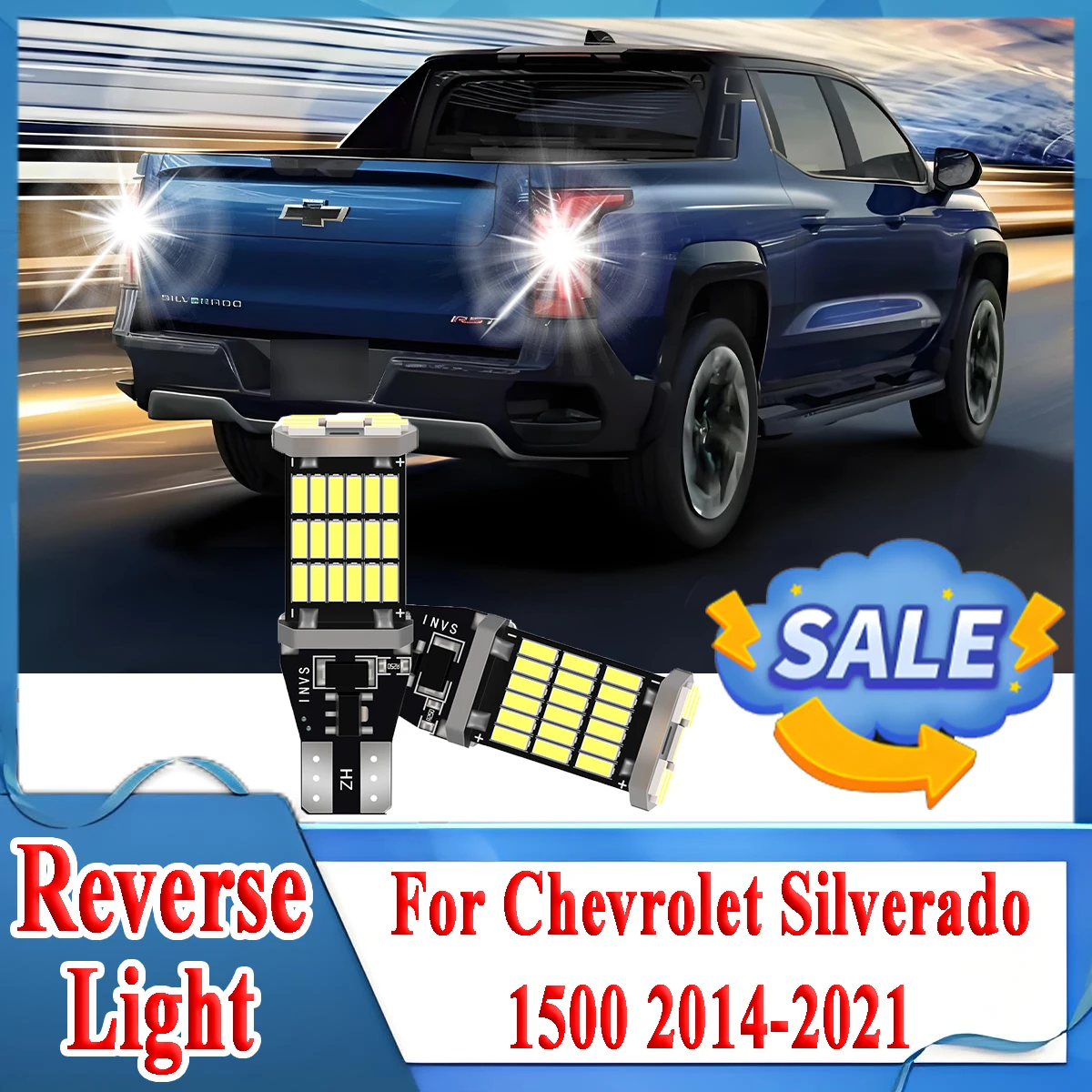 

2PCS W16W T15 921 Canbus Car LED Reverse Light 6000K Plug and Play For Chevrolet Silverado 1500 2014-2021 Backup Back Up Lamp