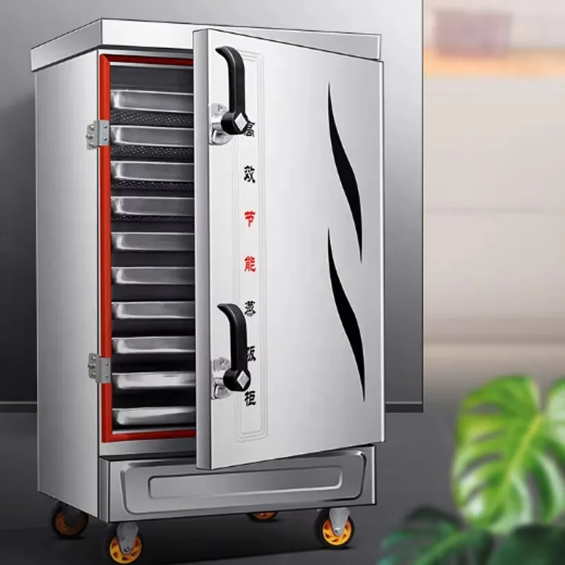 Customized Hotels Digital Display Electric Electric and Gas Heating Rice Steamer Cabinet Intelligent Timing Food Cooker