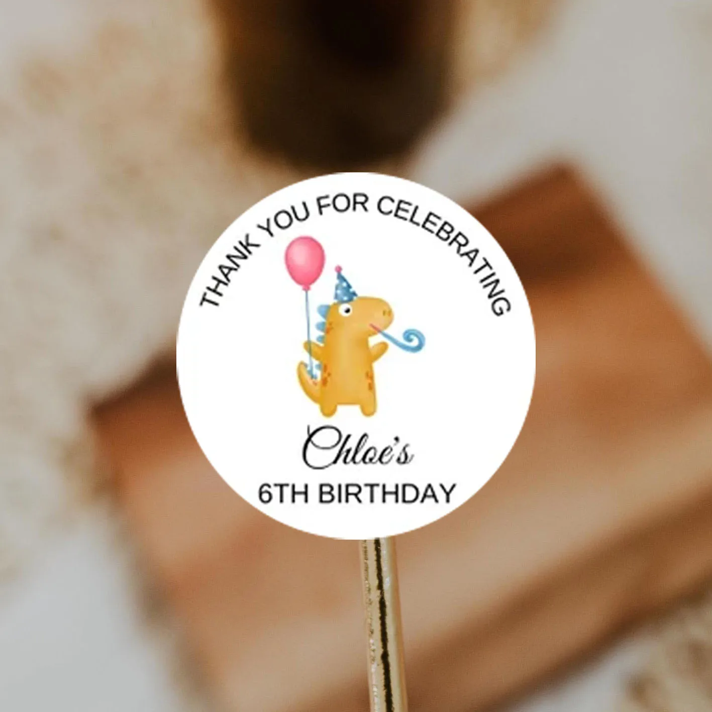 90pcs Custom Personalized Name & Birthday Stickers (For Baptism, Party Invitations)