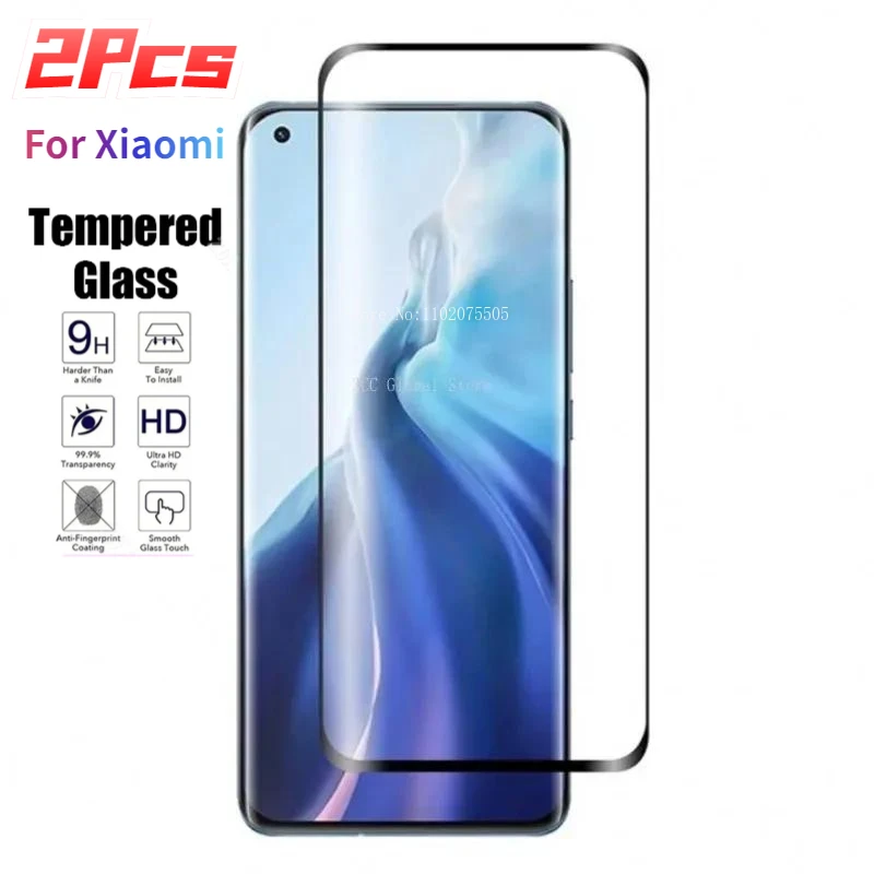 2Pcs Ultra Transparent HD Clear 3D Full Cover For Xiaomi Mi 11 12X 13 Pro 13 Lite 12S 13 Ultra Tempered Glass Screen Protectors