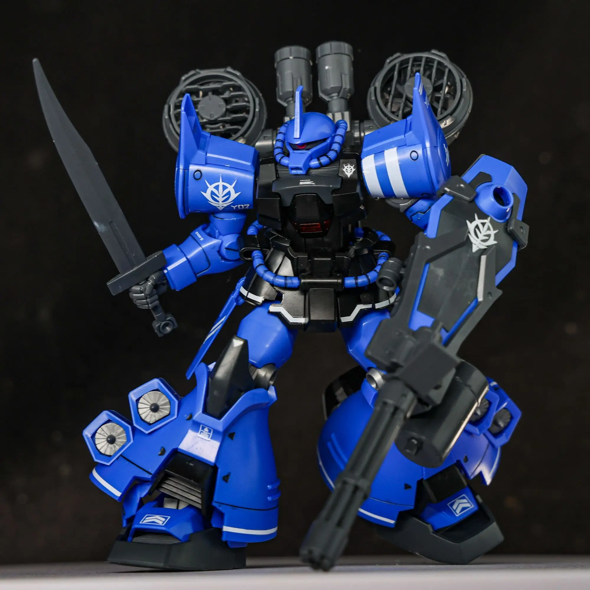 NEW STAR HG 1/144 MS-07B-3 Gouf Tiger Assembly Model Kit Flight Backpack Sets Action Figure Blue White Plastic Model Kits Custom