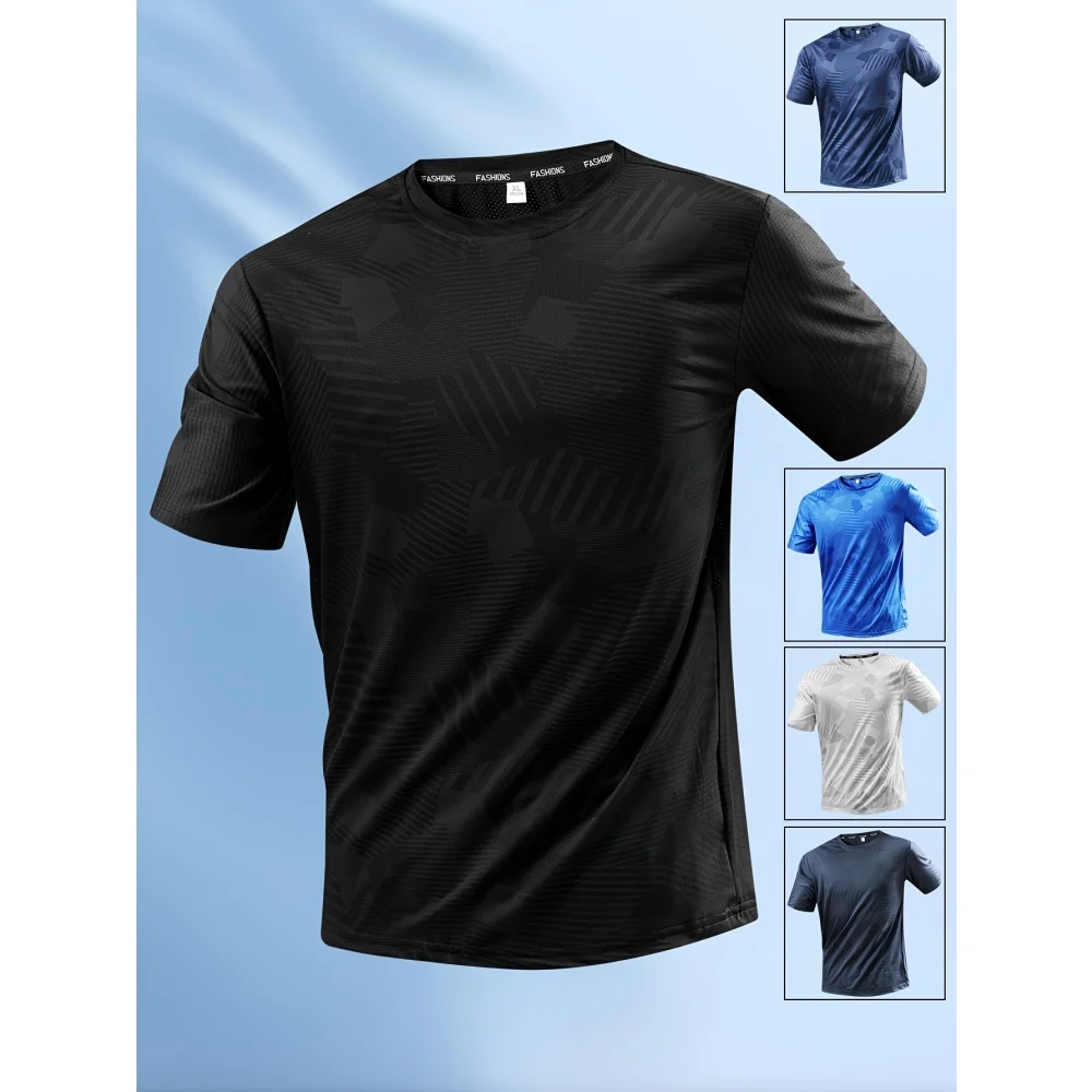 Running T-Shirt Multicolor Summer Breathable Wear-Resistant Fitness Sports T-Shirt Outdoor Lightweight Gym Training Sportswear