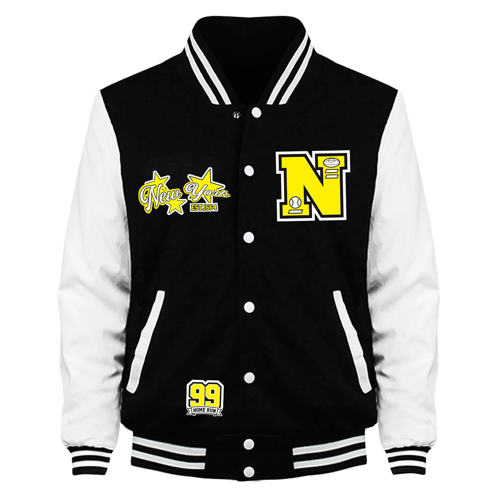 

New York City Est1664 Design Baseball Jersey For Men Harajuku Loose American Jackets Fleece Soft Top Unisex Autumn Clothing