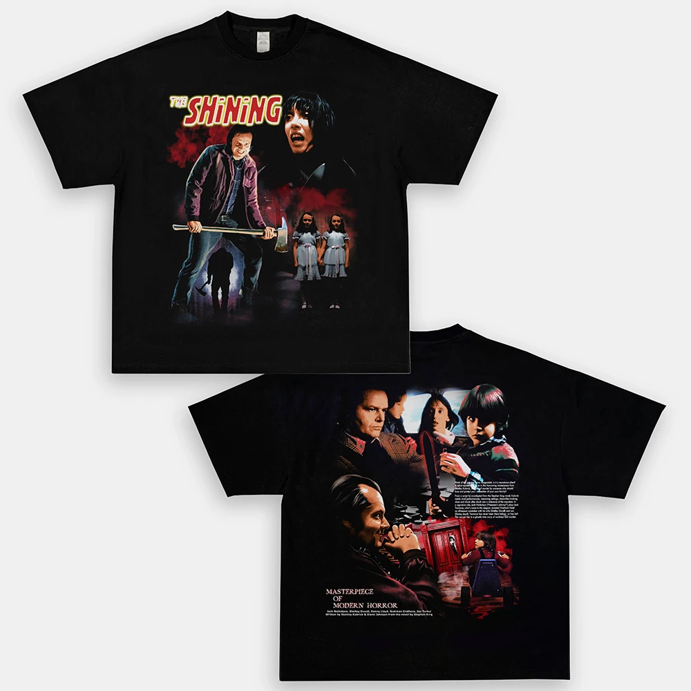 

Homage Tees American Horror Vintage Cotton Round Neck T-shirt with Small Neckline High Quality Luxury Brand