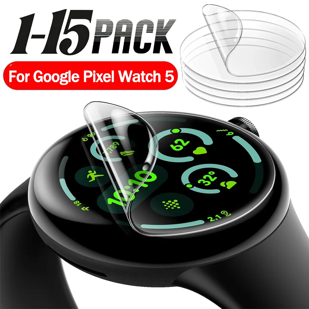 1-15pcs Soft Hydrogel Film for Google Pixel Watch 5 4 41mm 45mm Screen Protectors Full Cover Curved Protective Film Not Glass