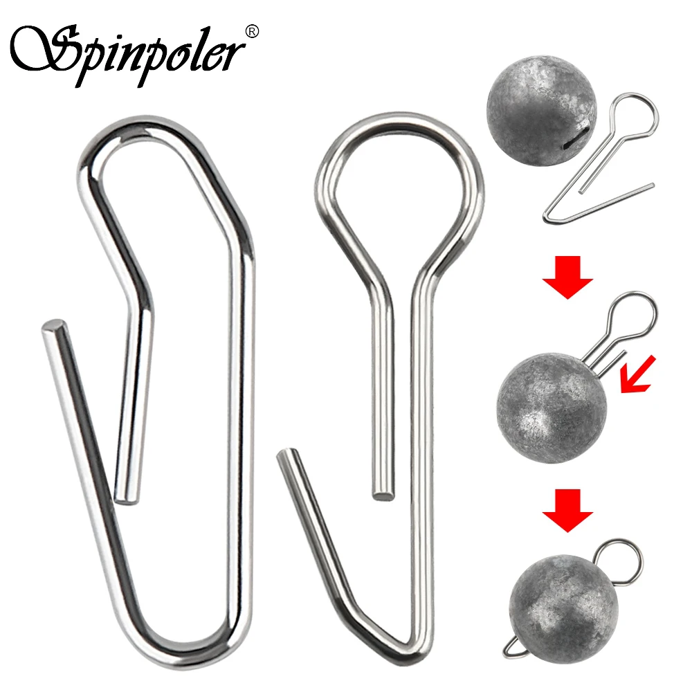 Spinpoler Detachable Stainless Steel Cheburashka Sinker Snap Sinker Central Pin Wire Needle For Soft Lure Fishing Accessories