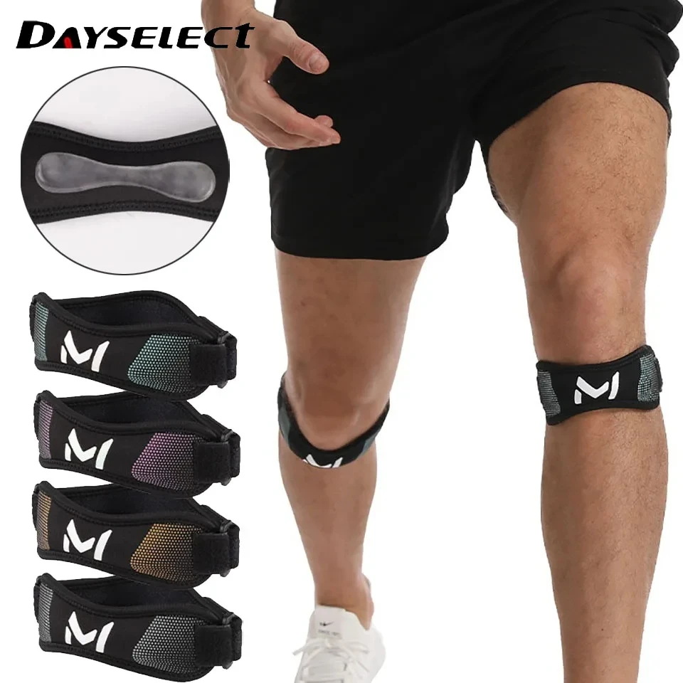 1Pcs Patella Kneecap Band Adjustable Silica Gel Knee Tendon Strap Protector Knee Pad Running Sports Cycling Gym Knee Support