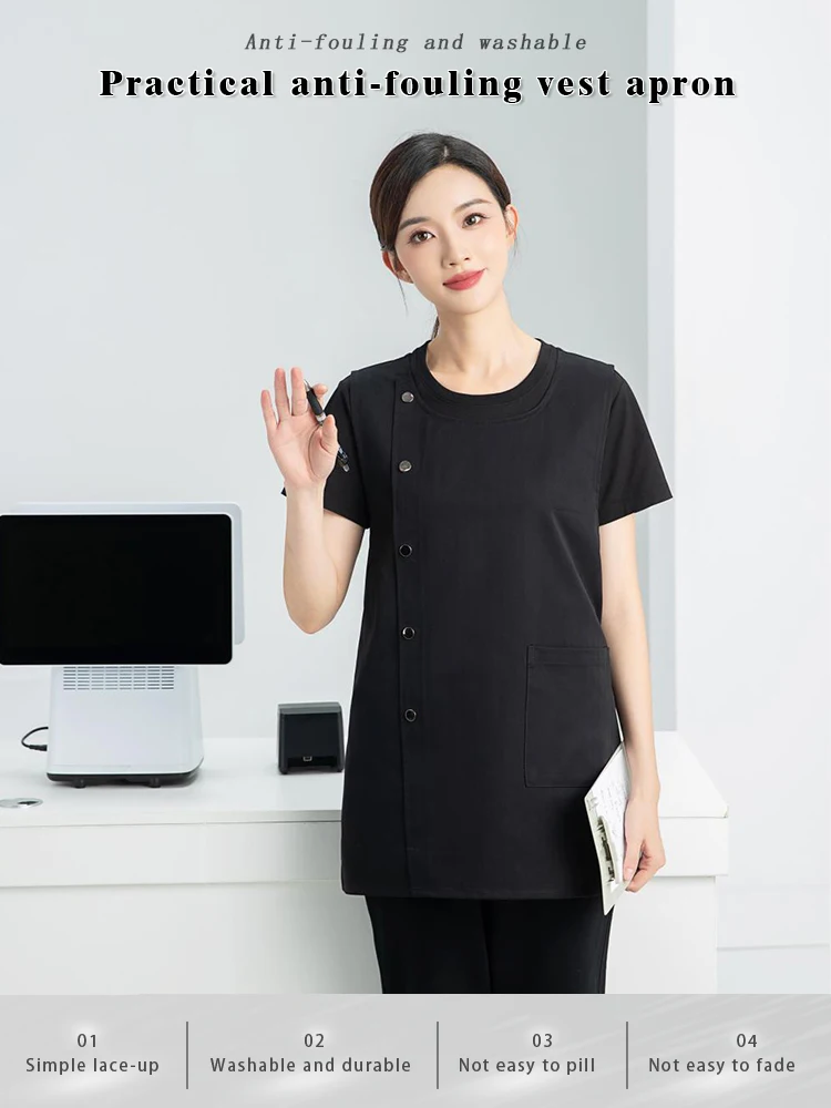 

Premium Waterproof Vest Style Smock - Full Coverage Protective Apron for Home Kitchen Bakery Coffee Shop & Hair Salon Use