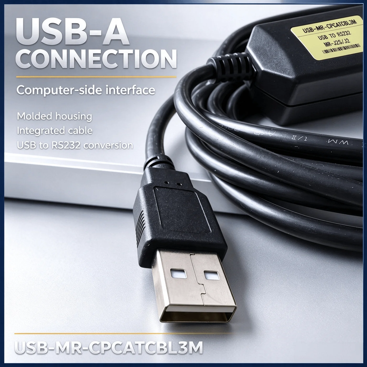 Tuning Communication Cable USB-MR-CPCATCBL3M for Mitsubishi MR-J2 MR-J2S Servo Drive, 3M RS232, Backup Data Transfer Cord