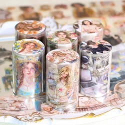 Journamm 60mm*2m Girl PET Tapes Collage Stickers Decor Junk Journal Masking Tape DIY Scrapbooking Aesthetic Sticker Stationery