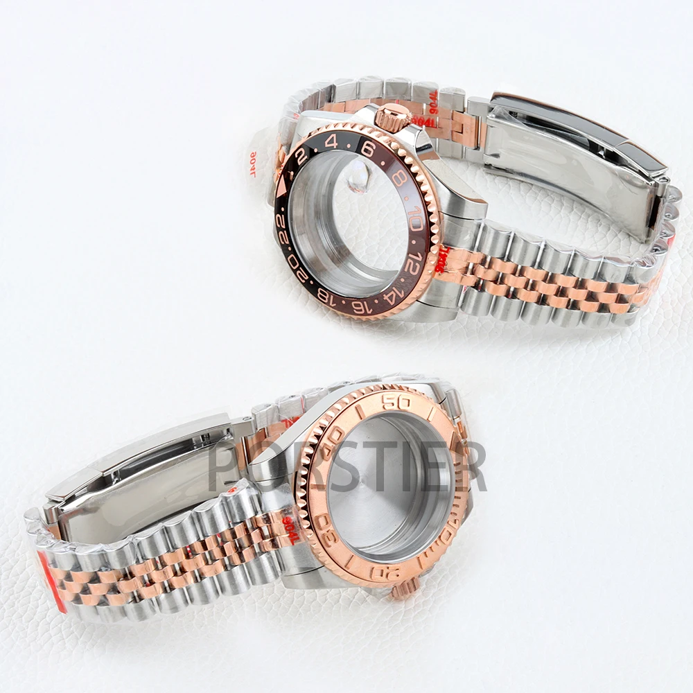 40mm NH35 ケース サファイアガラス セイコー NH34 NH35 NH36 NH38 ムーブメント SUB GMT ヨットマスター ステンレススチール ジュビリー/オイスターストラップ用