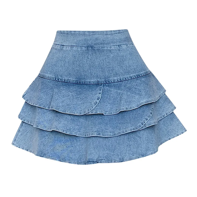 

ZXRYXGS New Fashion Elastic Waist High Waist Denim Skirt 2024 Summer Fresh Sweet Women's Skirts Short Tide