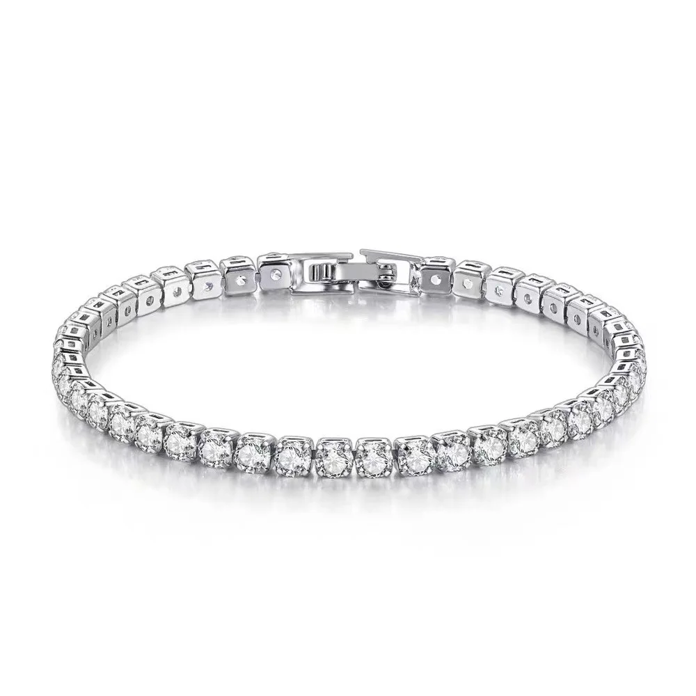 Women D Color VVS1 Moissanite Charm Bracelet GRA Certified Pass Diamond Tester S925 Sterling Silver PT950 Platinum Plated Anti Allergy Never Fade Sparkling Luxury Wedding Anniversary Fine Jewelry Gift Wholesale