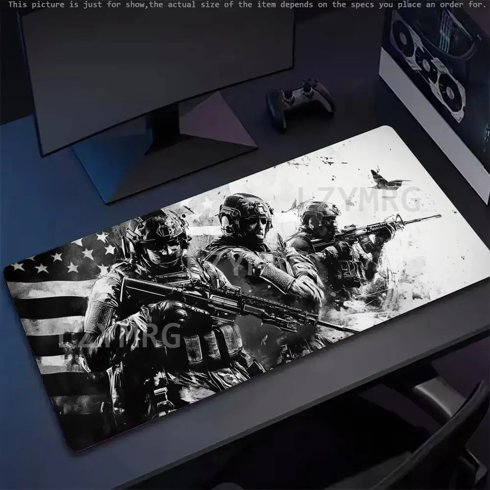 

Black&white Special Warrior Mouse Pad Large Rubber Anti-slip Desk Accessories Mousepad for Offices&Gamer Keyboard Mats Decor Mat