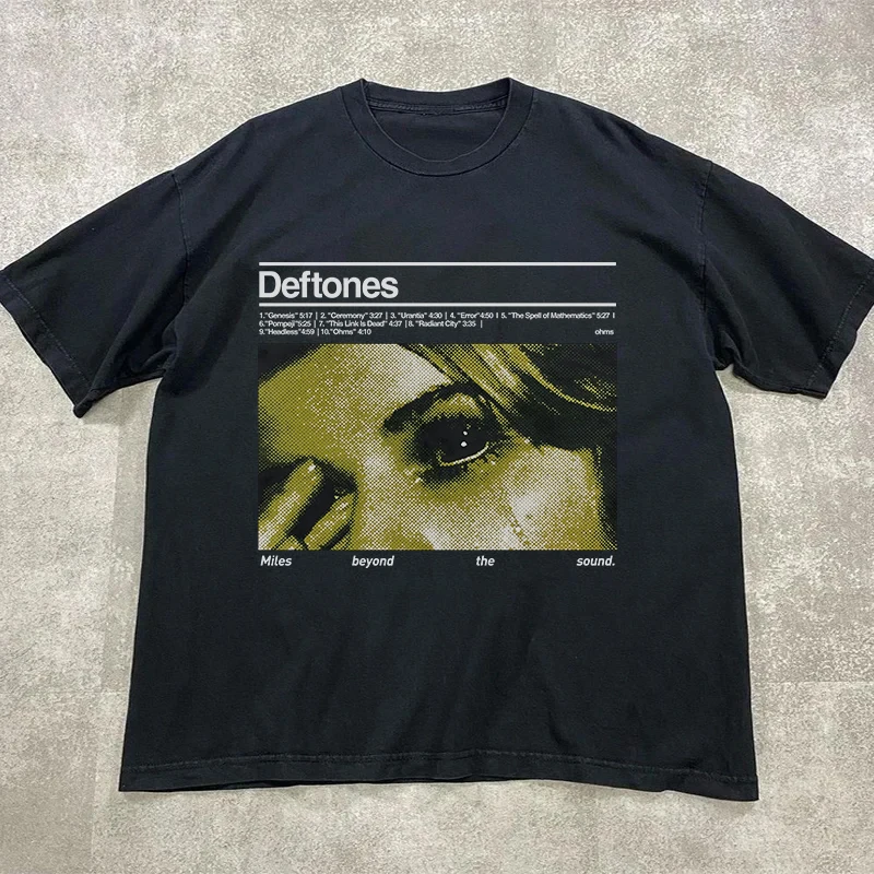 

2025 Deftones Cotton Singer Band T Shirt Men Women Hip Hop Rock Tee Fashion Short Sleeve Tshirt Summer Oversized T-shirts Tops