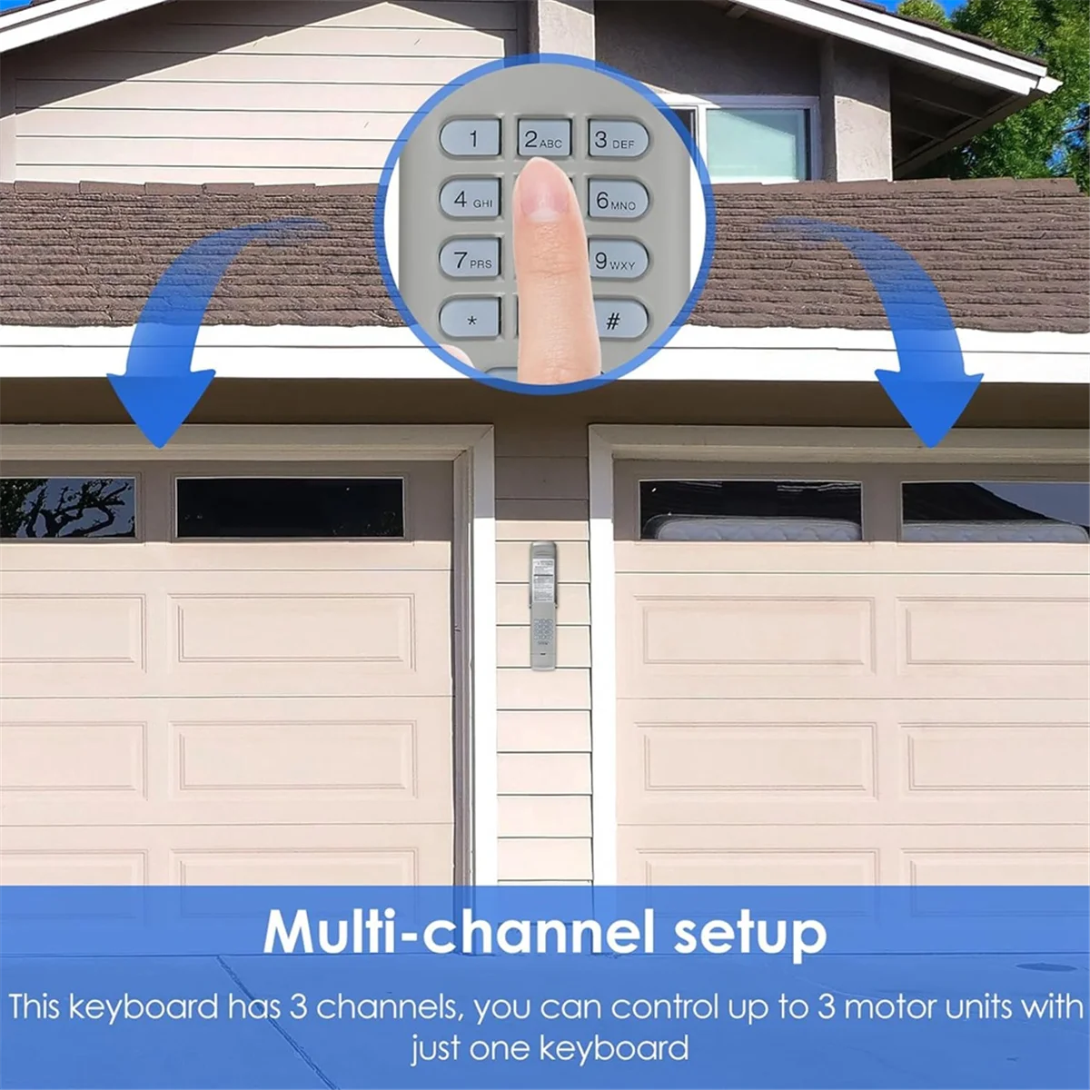 ABSQ-Garage Door Opener Keypad, Wireless Keypad Keyless Entry Compatible for 877MAX 377LM 977LM Wireless Keyless Keypad Safe