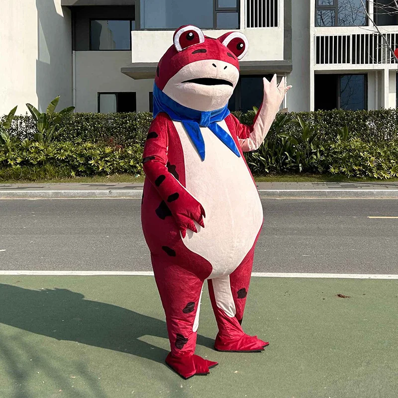 Disfraz inflable de Mascota de rana de dibujos animados para adultos, ropa de rendimiento para caminar, modelo de Gas de Sapo, decoraciones divertidas