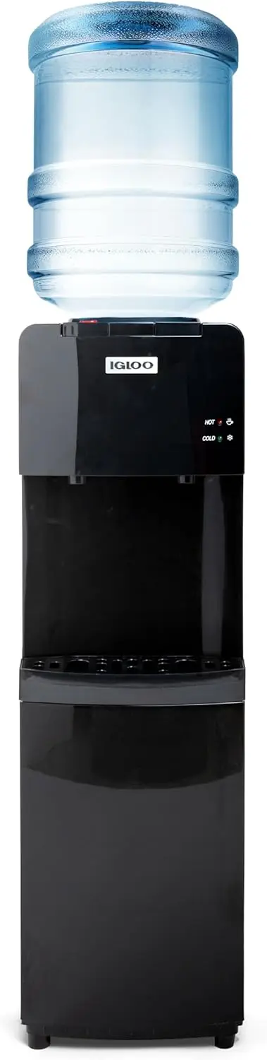 

Top Loading Water Cooler for Hot & Cold Dispenser – Black, Holds 3 & 5 Gallon Jugs, Child Safety Lock – for Homes