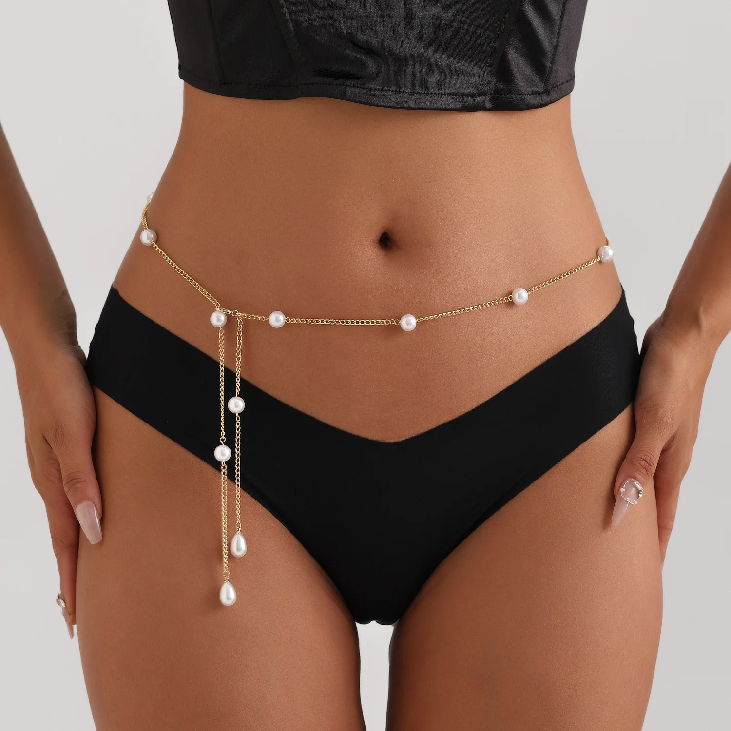 Versatile Faux Pearl Waist Chain for Women Body Chain Minimalist Elegant High Quality Daily Accessory Sexy Waist Beads