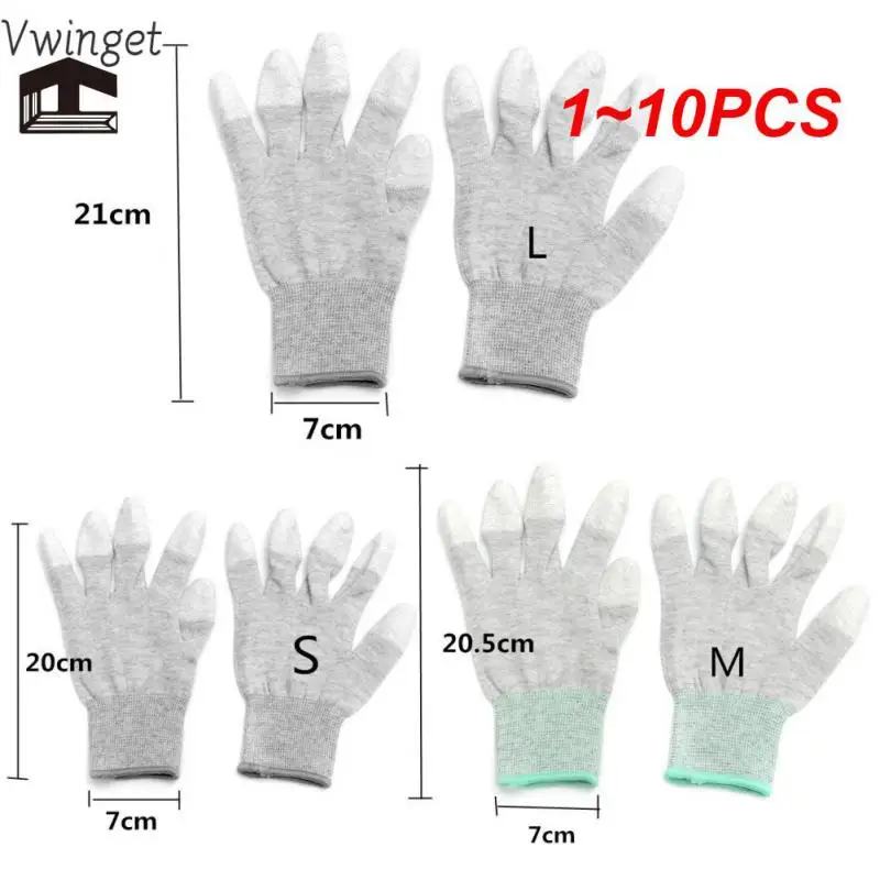 

1~10PCS Anti Static Gloves Electronic Working Gloves Household Clean Knitted Gloves Non-slip Wear-resistant Industrial