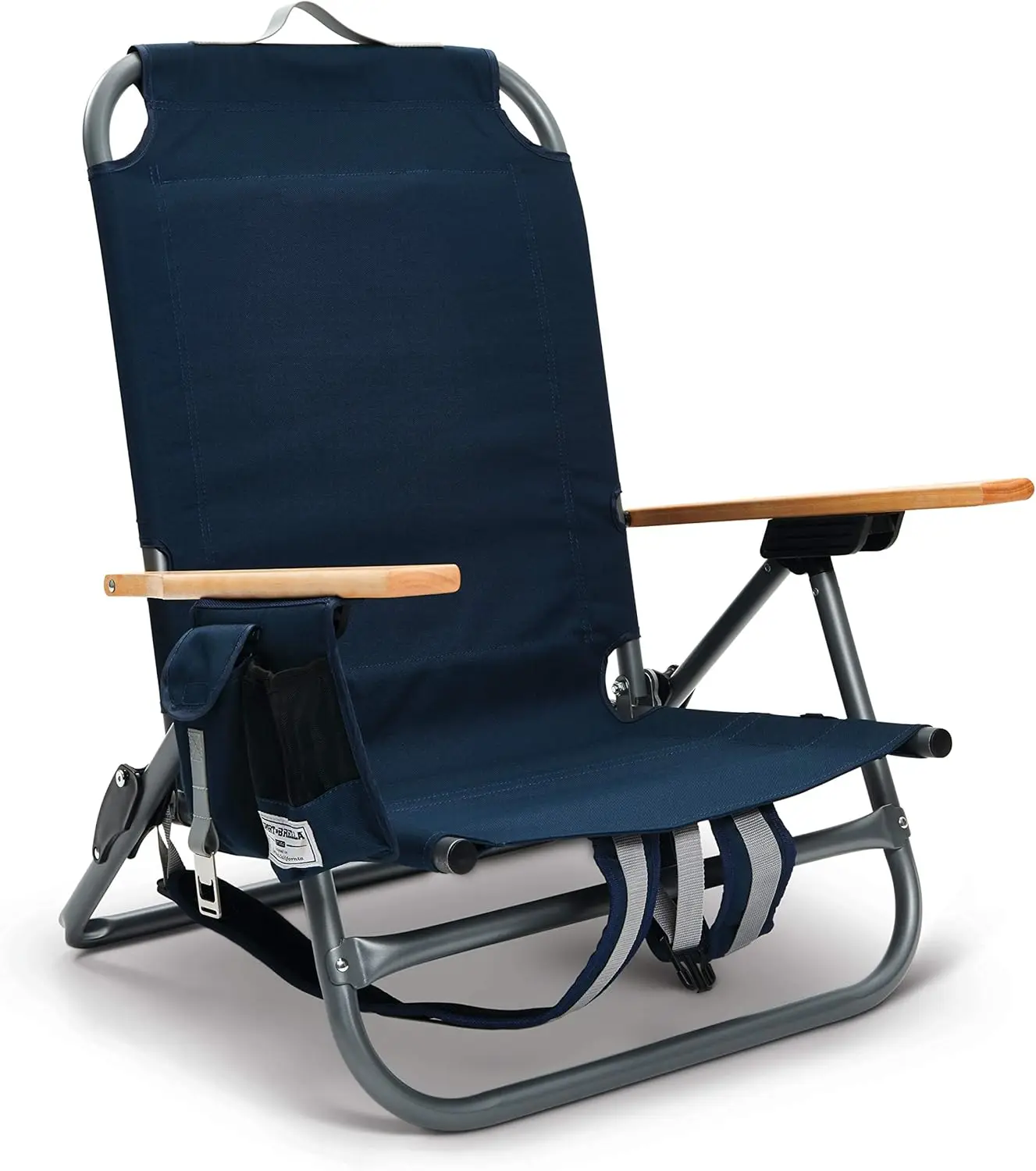 

SunSoul Folding Light-Weight Backpack Beach Chair,Cup Holders|Arm Rest|Foldable, Aluminum, Navy