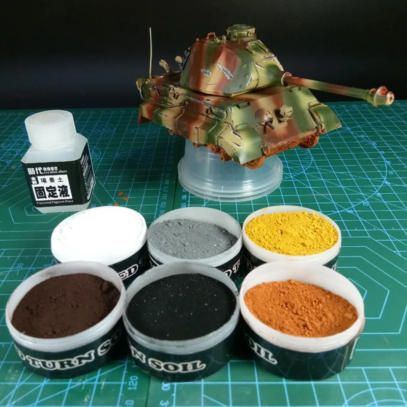 

Old Powder Color Miniature Model Vintage Series Set Tank Scene Old effect Powder Accessories And Tools Hobby