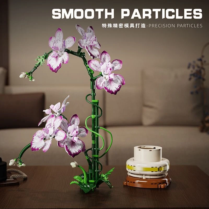 Oncidium 영원한 꽃 모델 빌딩 블록, 식물 컬렉션, Moc 클래식 홈 데스크탑 장식 장난감 소녀 어린이 선물
