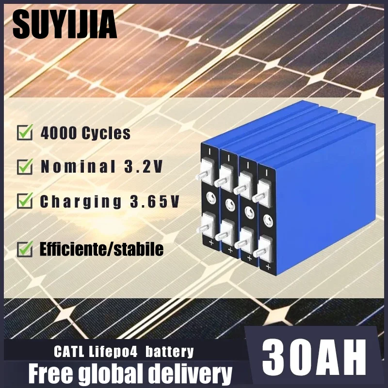 2025 New 3.2V 30AH 5C Battery Pack LiFePo4 Lithium for Diy 12V E-bike Scooter Wheel Chair AGV Car Golf Carts Batteries