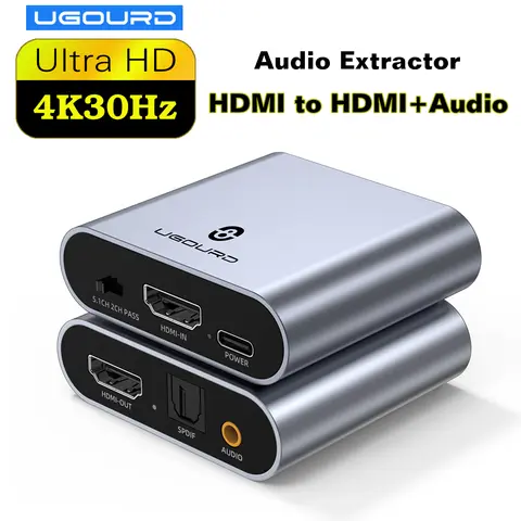 4K 30HZ HDMI-Compatible Audio Extractor Stereo Audio Converter 3.5mm 4k X 2k Audio Splitter Adapter For PS4 TV DVD Home Theater