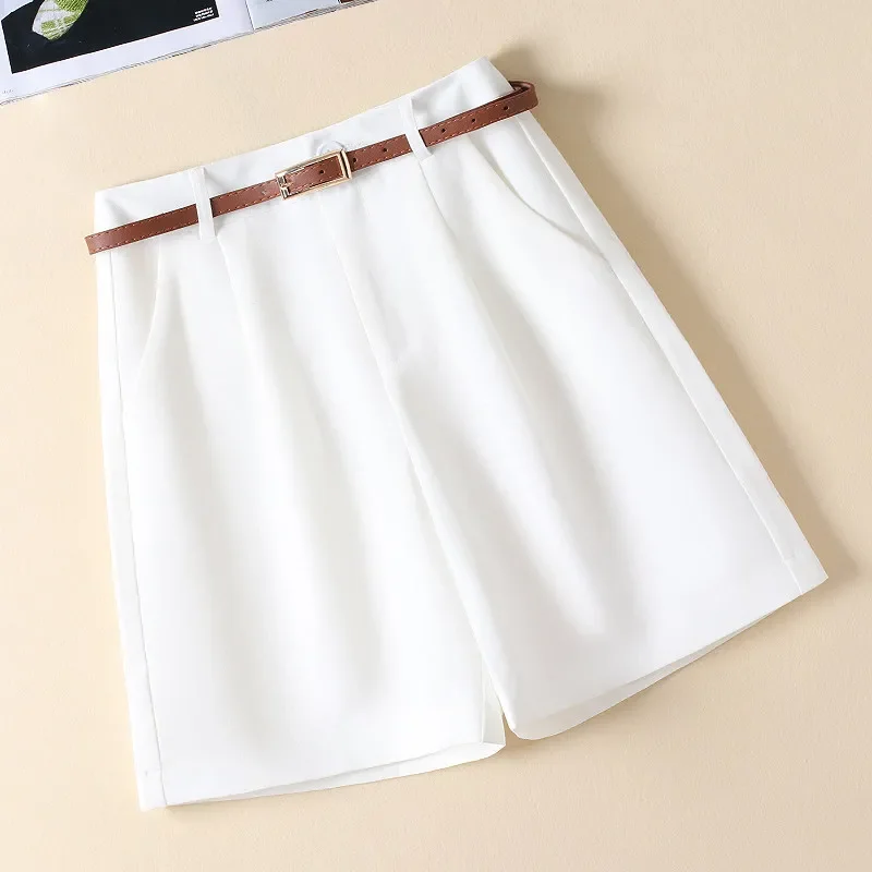 

Женские шорты с высокой талией и поясом, повседневные, широкие, летние